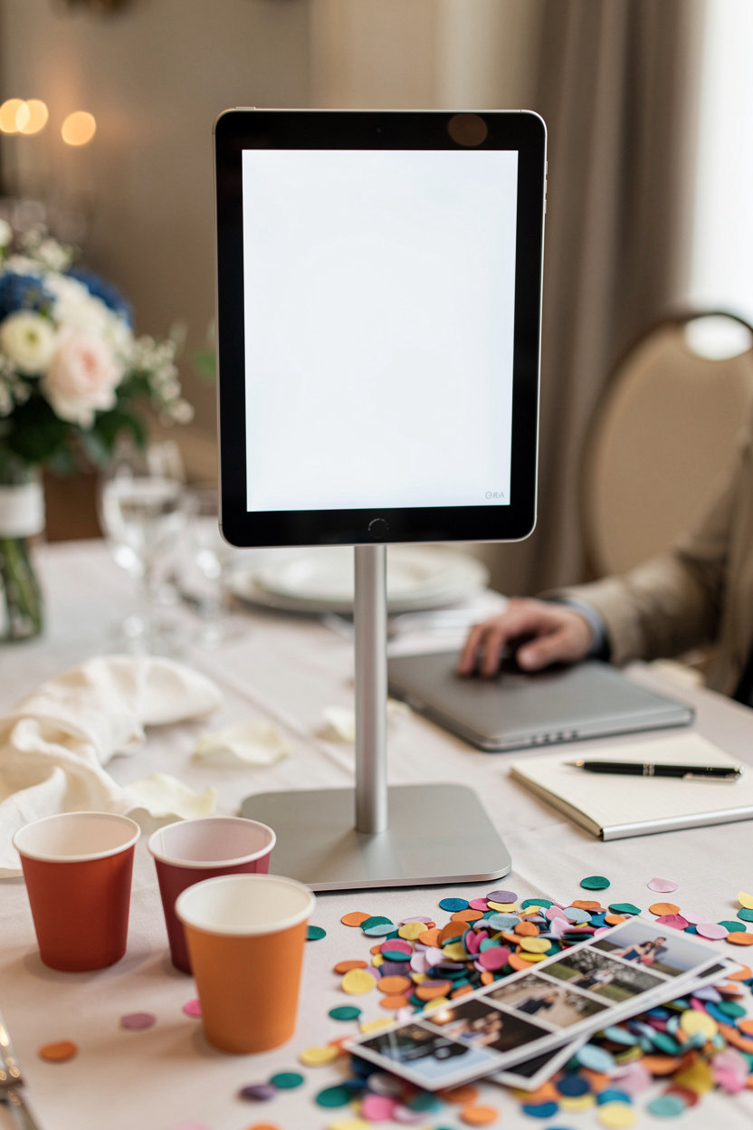 Max's iPad Photo Booth capturing candid moments at a festive San Diego event celebration